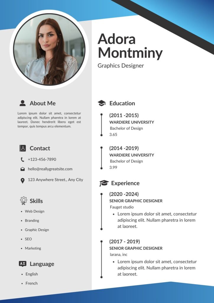 Modern Minimalist Professional CV Resume